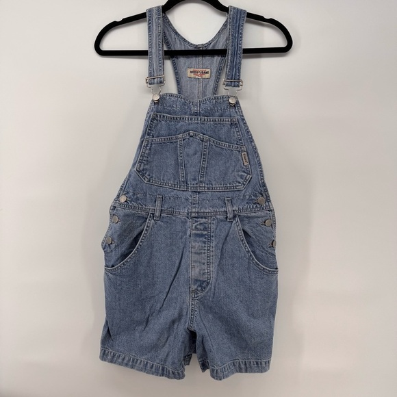 Vintage GUESS USA MADE Overalls Womens Denim Bib Jean 80s 90s Med - Picture 1 of 8